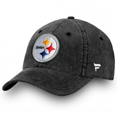 Men's Pittsburgh Steelers NFL Pro Line by Fanatics Branded Black Timeless Core Fundamental Adjustable Hat 2854265